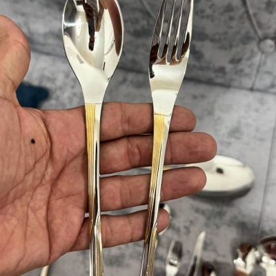 سرویس قاشق و چنگال ۲۴ نفره درسا نیمه طلایی