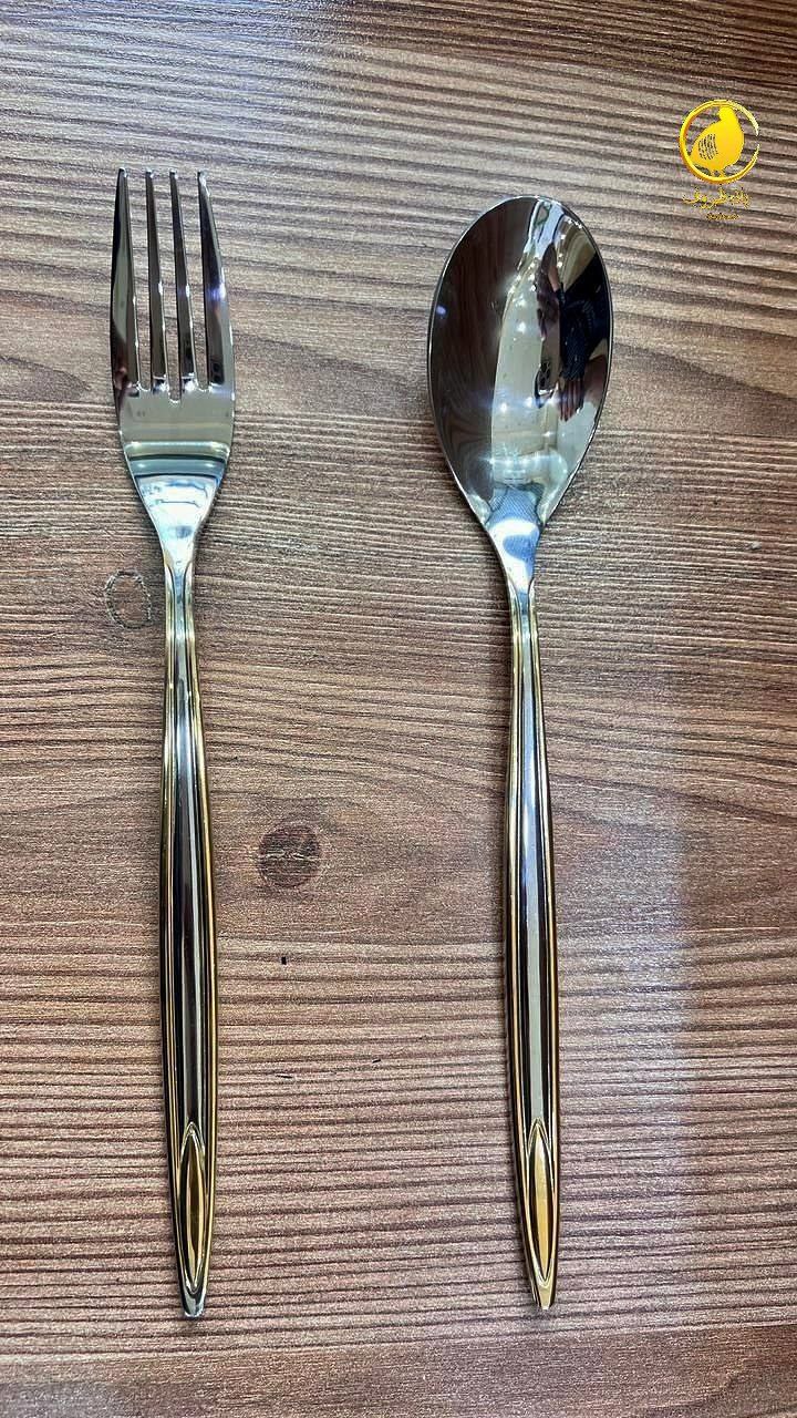 سرویس قاشق و چنگال ۲۴ نفره یونیک نیمه طلایی 4 قاشق و چنگال یونیک نیمه طلایی