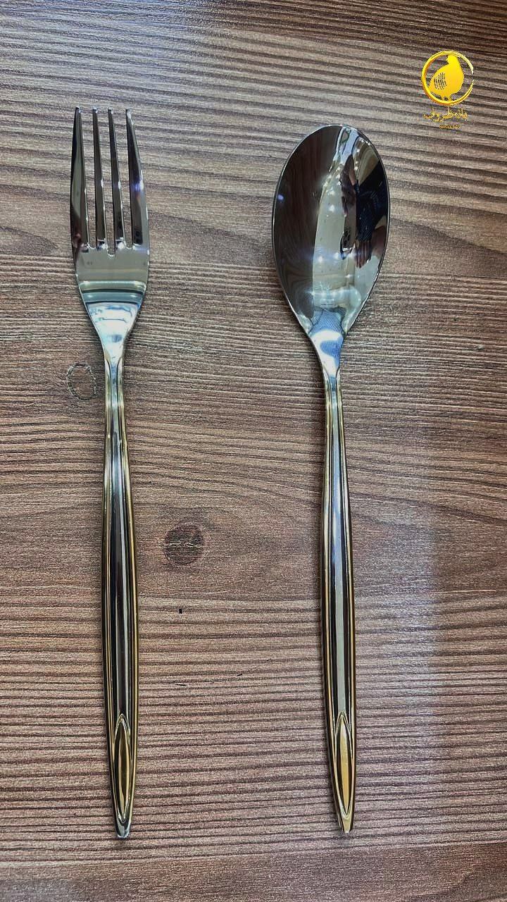 سرویس قاشق و چنگال ۲۴ نفره یونیک نیمه طلایی 7 قاشق و چنگال