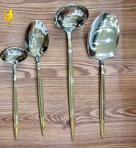 سرویس قاشق و چنگال ۲۴ نفره یونیک نیمه طلایی 5 قاشق و چنگال ۲۴ نفره یونیک نیمه طلایی